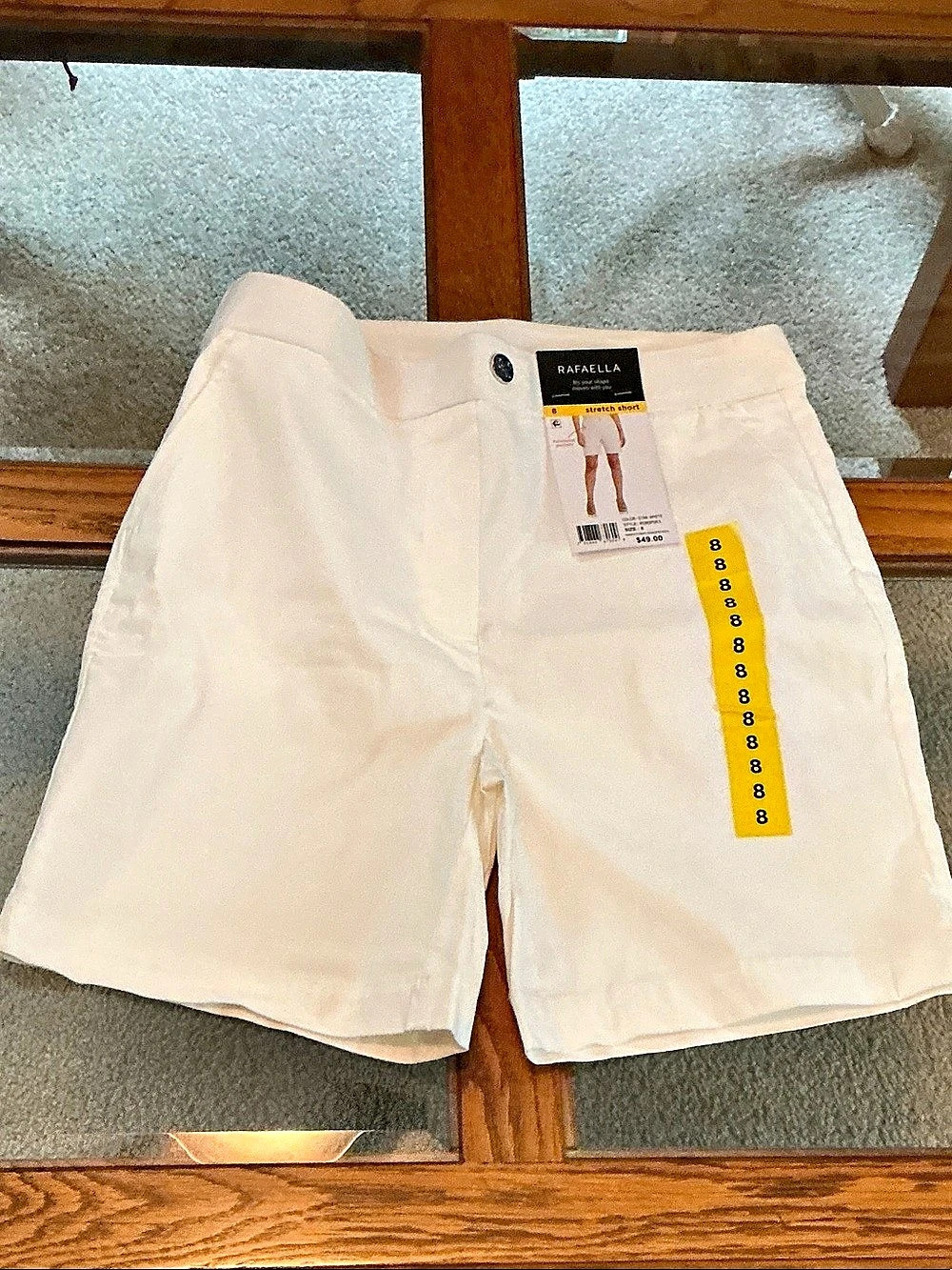 Rafaella Stretch Short Women's Bermuda Shorts White Size 8